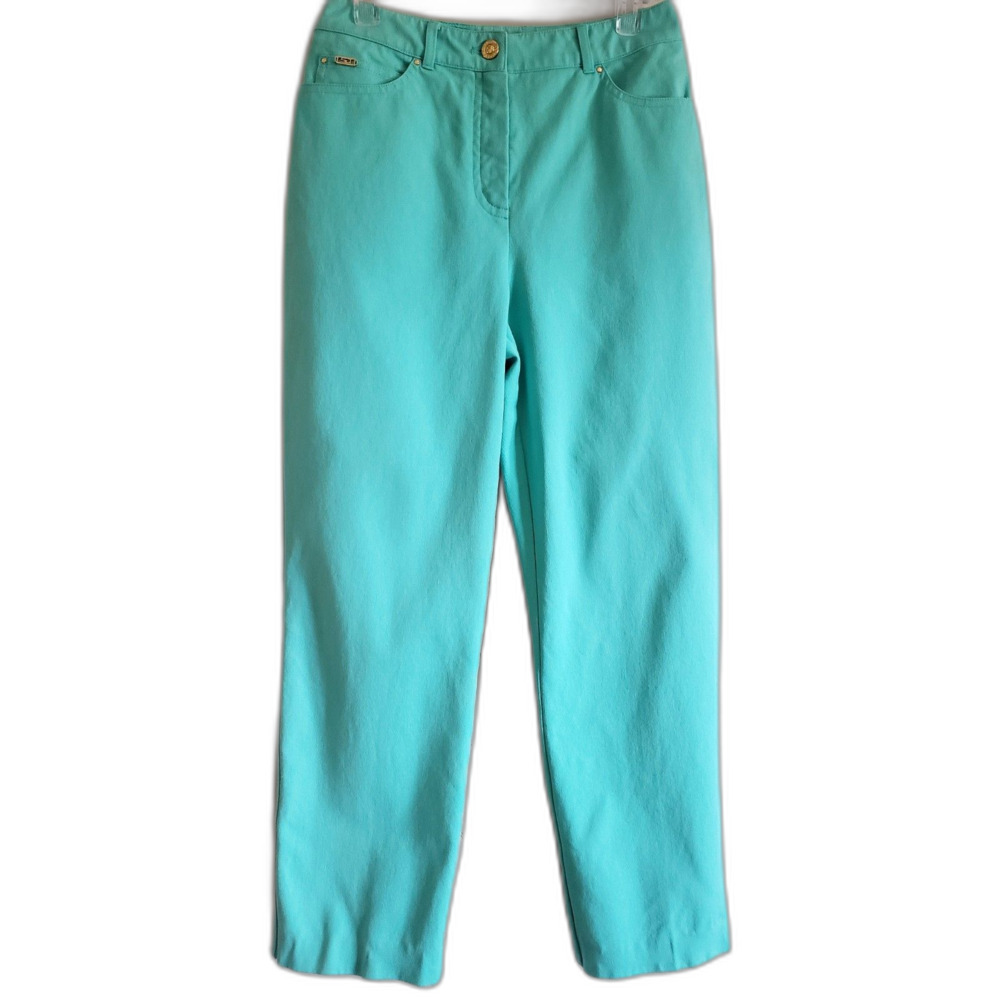 St. John Sport Trousers Womens Sz 2 Seafoam Green Country Club Golf Preppy Pants